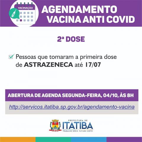 Agenda de vacinação anti Covid-19 - 01 de outubro de 2021